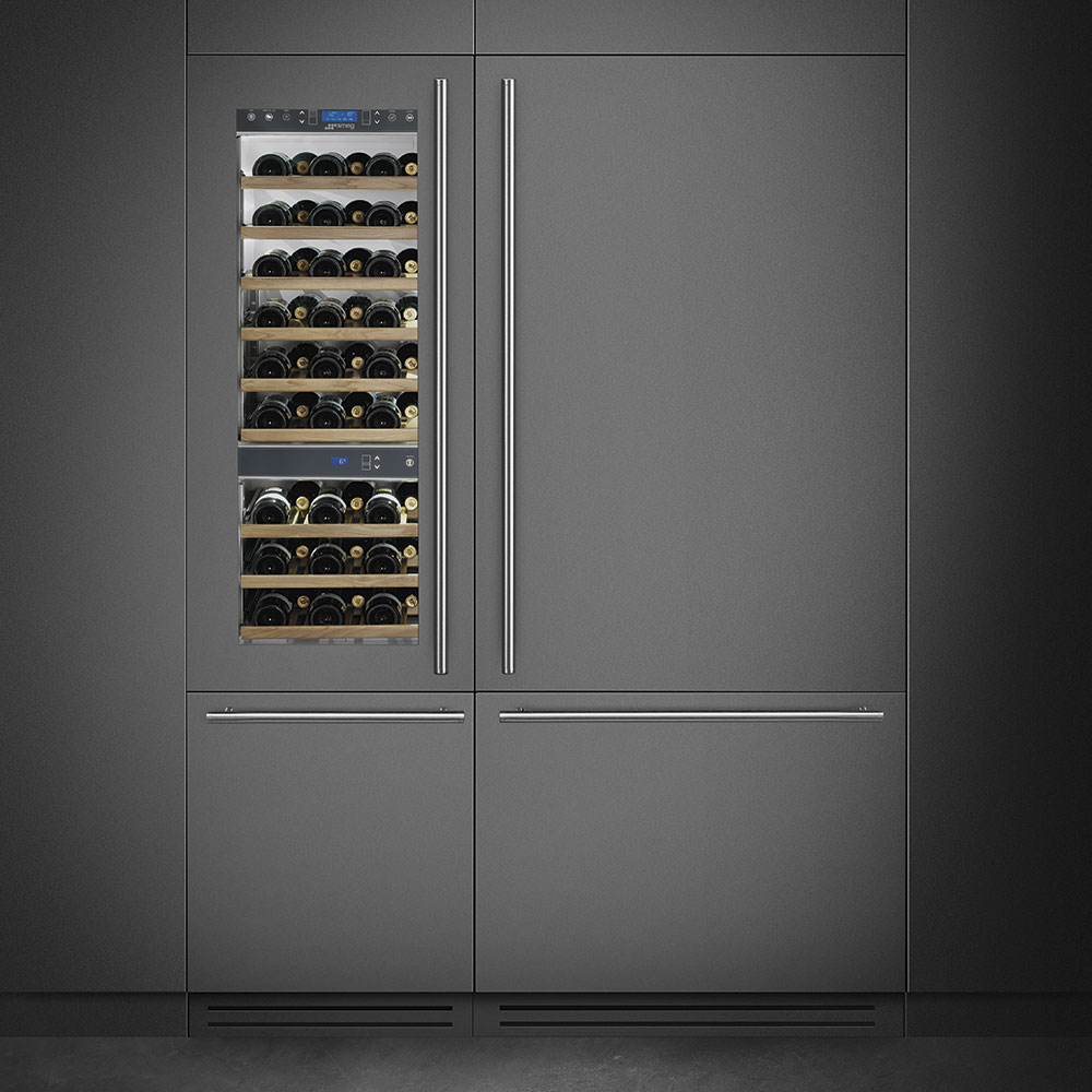Smeg-RI96RSI beépíthető hűtő, kihúzható fiókos fagasztóval